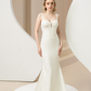 Plunging Neckline Mermaid Wedding Dress / "Ellis"