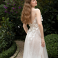 3D Lace Wedding Dress with High Slit / "Marina"