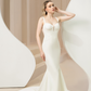 Plunging Neckline Mermaid Wedding Dress / "Ellis"