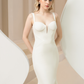 Plunging Neckline Mermaid Wedding Dress / "Ellis"