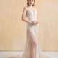 High Slit Wedding Dress with Detachable Sleeves / "Martina"