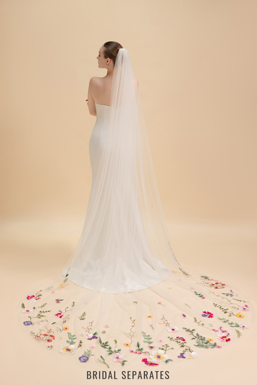 Handmade Flowers Bridal Veil / "Alana"