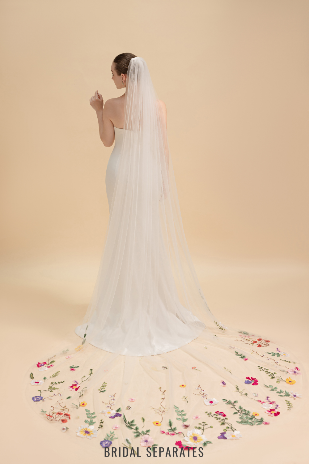 Handmade Flowers Bridal Veil / "Alana"