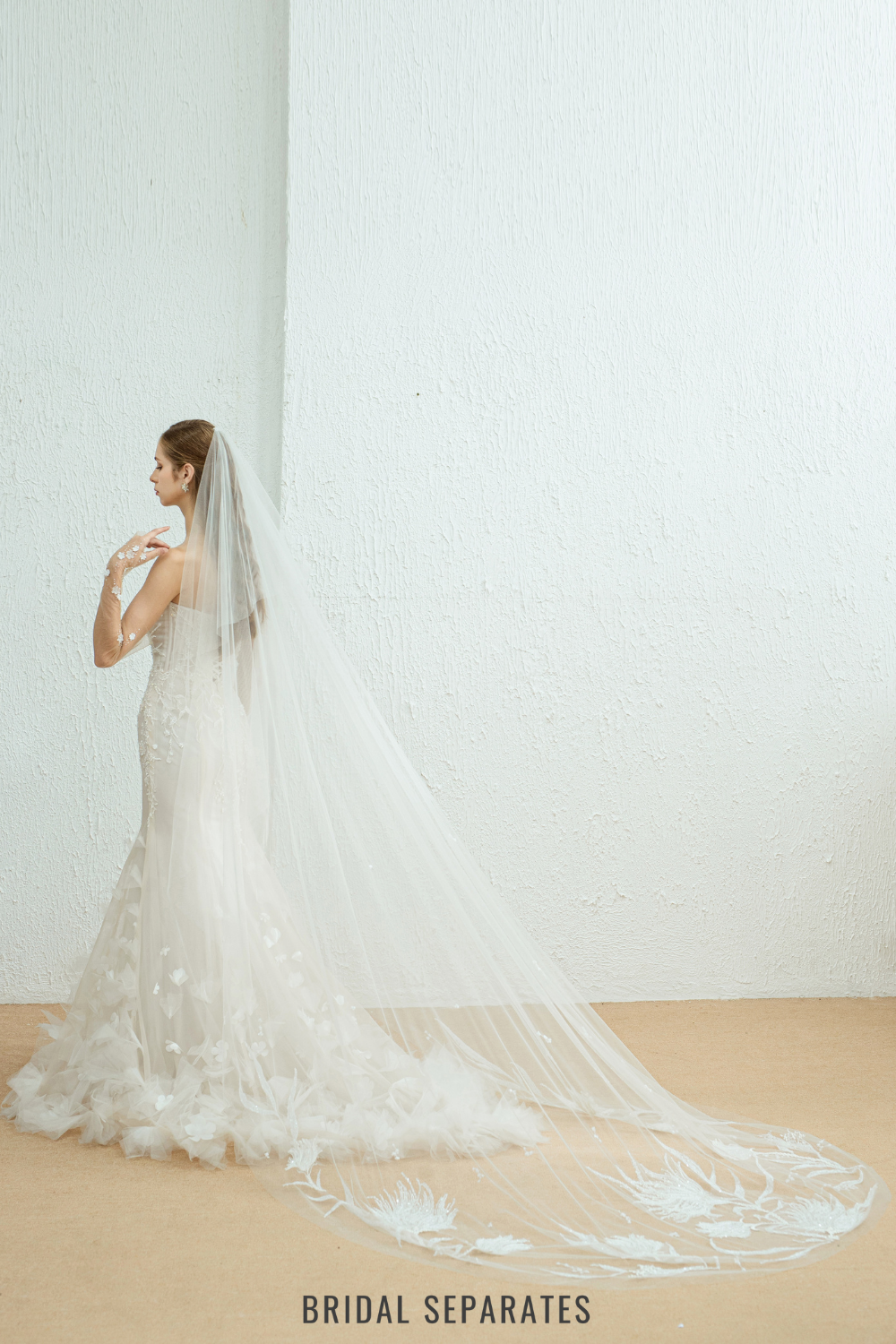 Two Layer Cathedral Floral Lace Veil / "Bernadina"