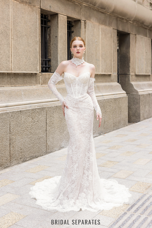 French Lace Mermaid Wedding Dress / "Floriane"