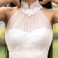 High Neck Lace Short Bridal Cape / "Marina"