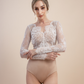 Lace Long Sleeves Bridal Bodysuit / "Aurelia"