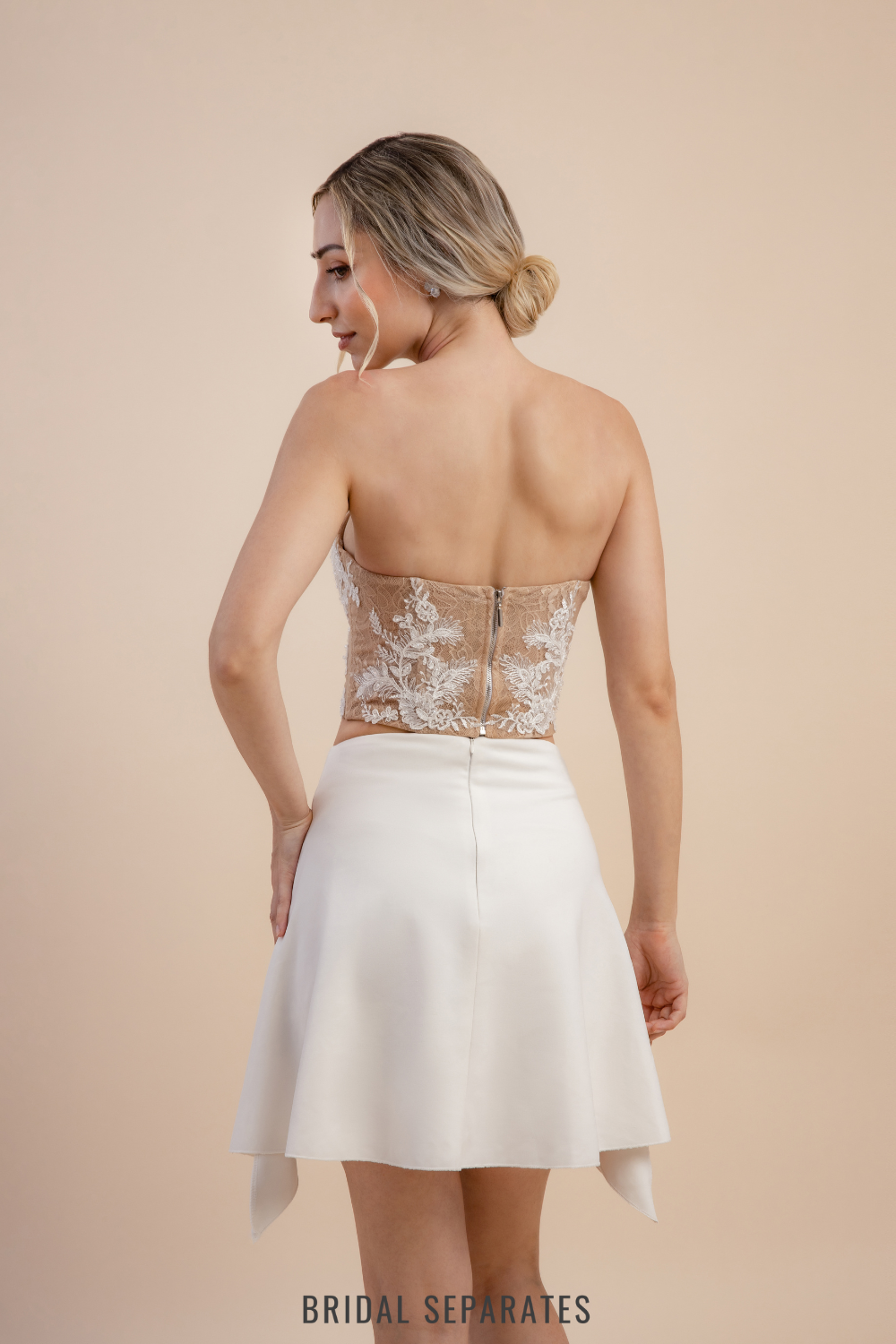 Strapless Bridal Crop Top / "Edna"