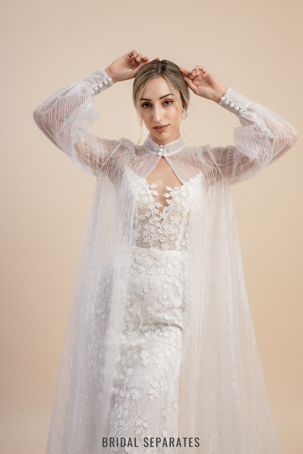 Long Sleeves Wedding Cape / "Adela"