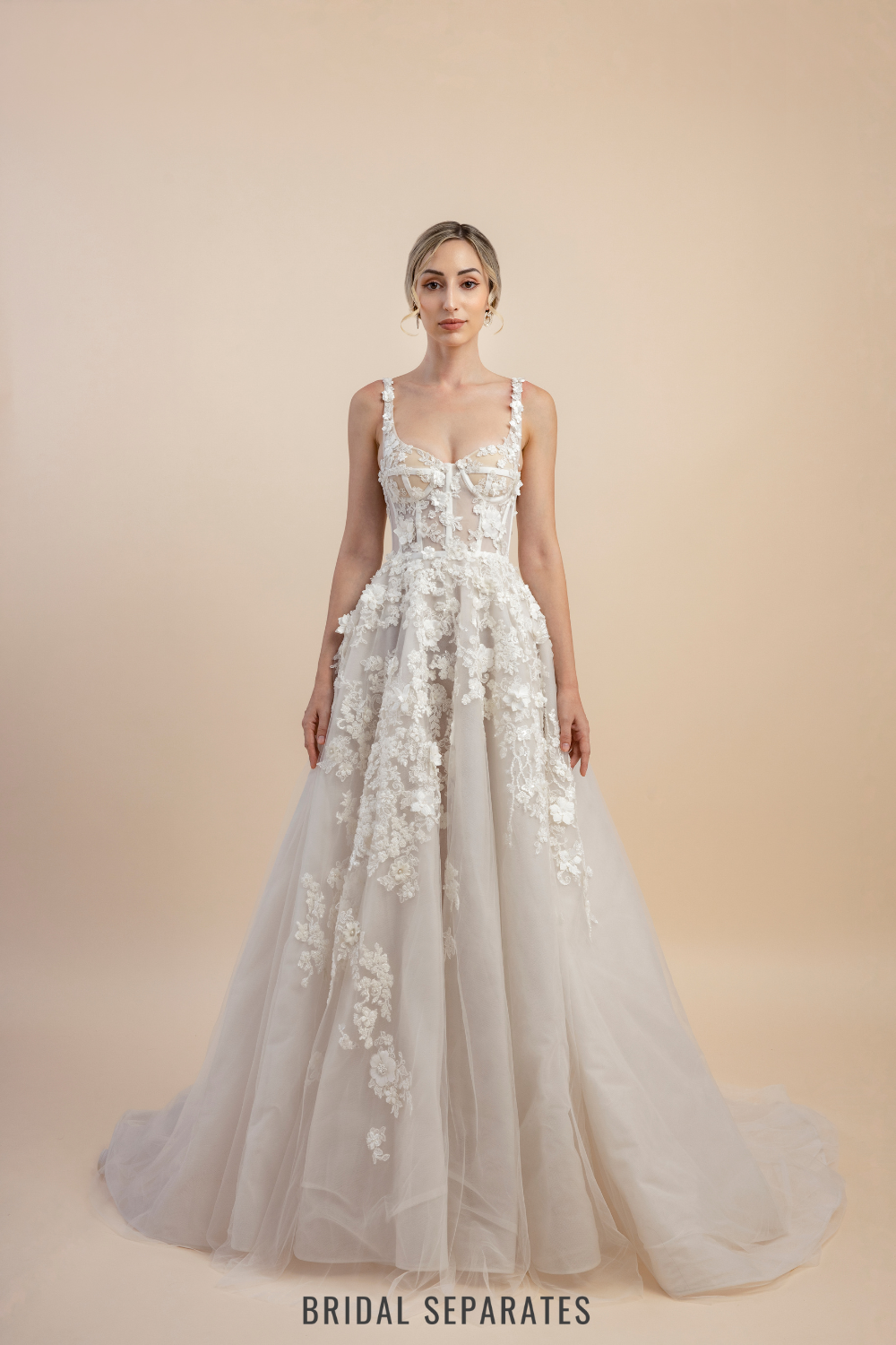 Ball Gown Wedding Dress with Floral Lace / "Zelda"