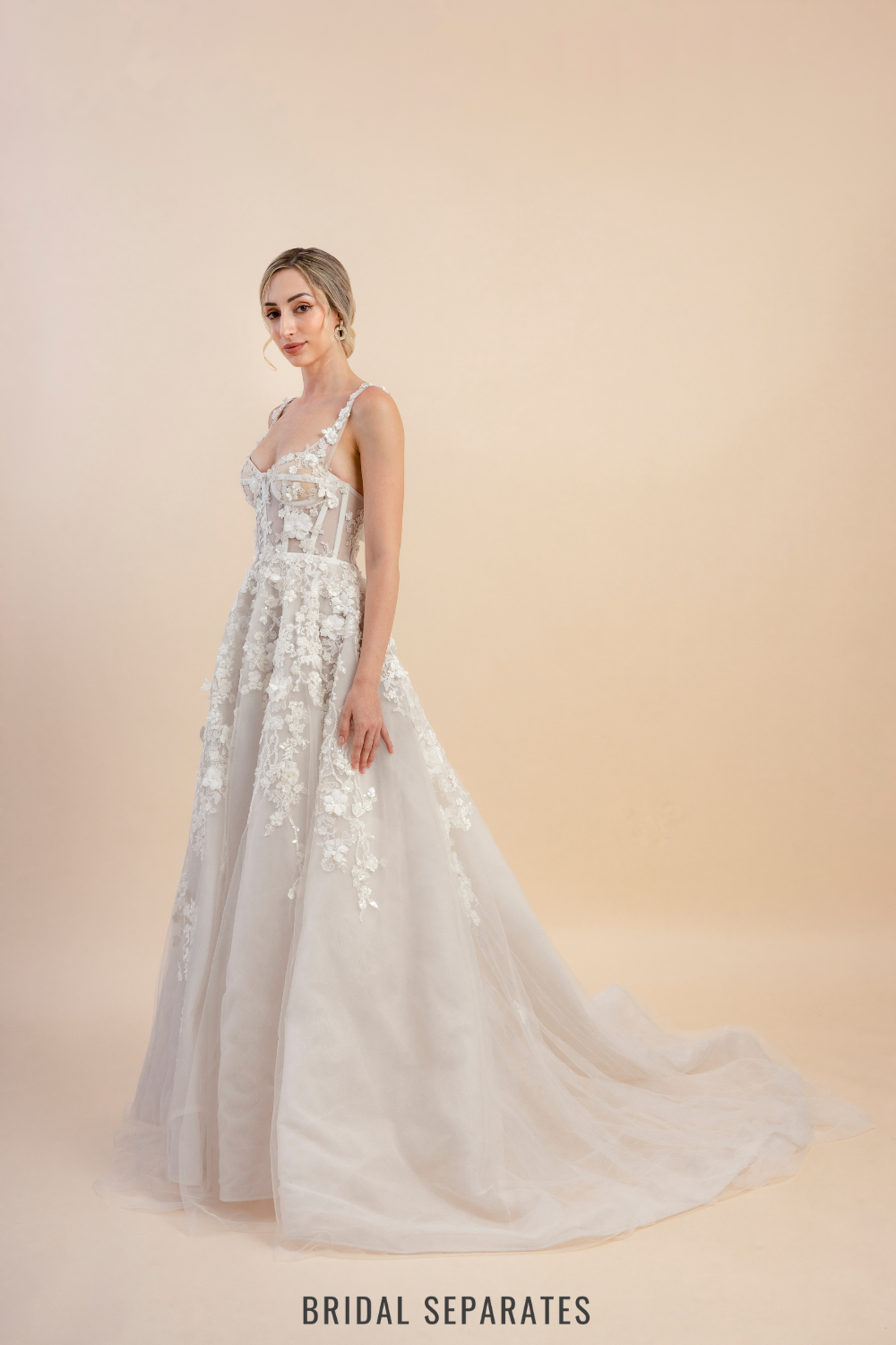 Ball Gown Wedding Dress with Floral Lace / "Zelda"