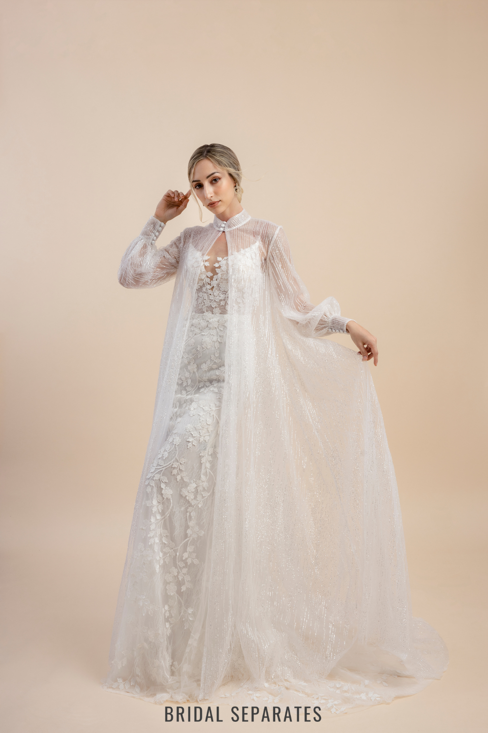 Long Sleeves Wedding Cape / "Adela"