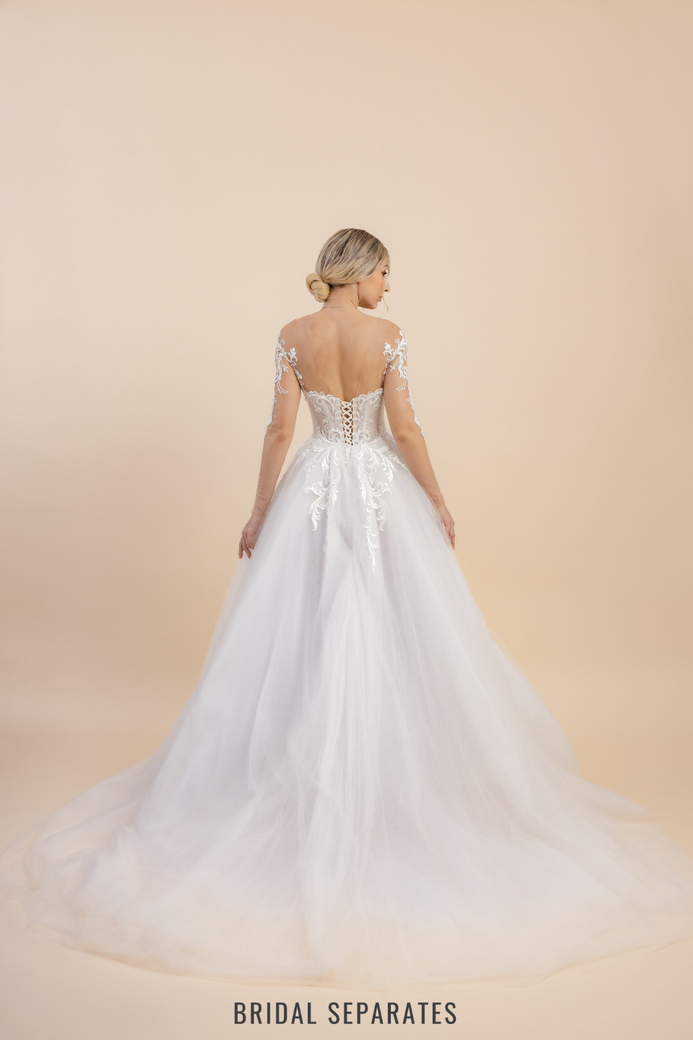 Tulle Wedding Ball Gown with Long Sleeves / "Letitia"