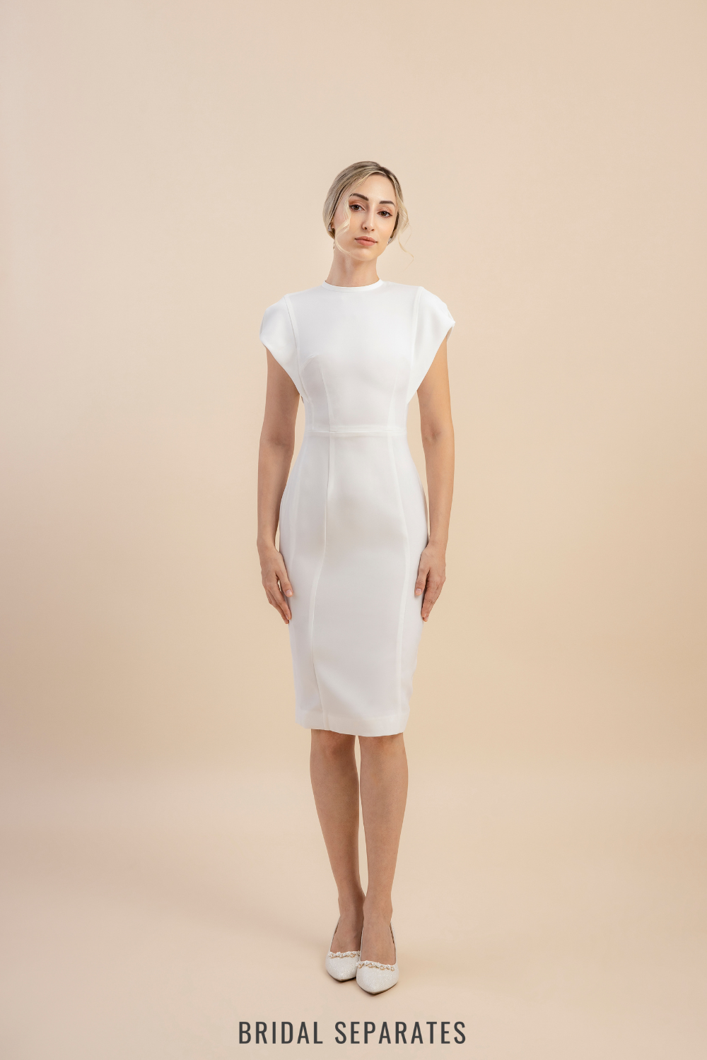 Rehearsal Dinner White Pencil Dress / "Gloria"