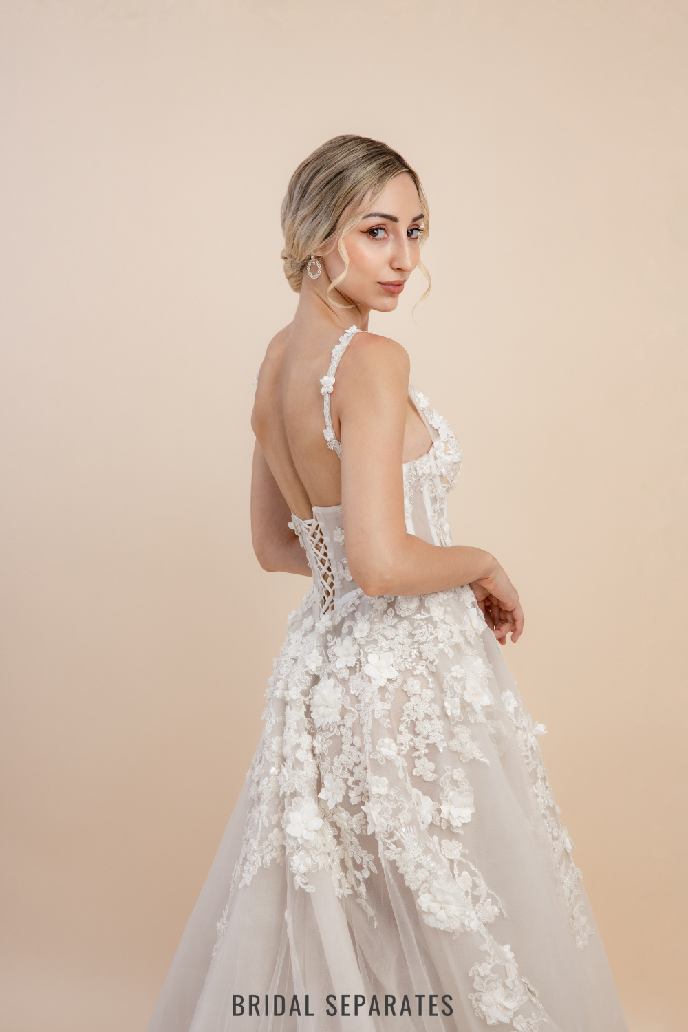 Ball Gown Wedding Dress with Floral Lace / "Zelda"