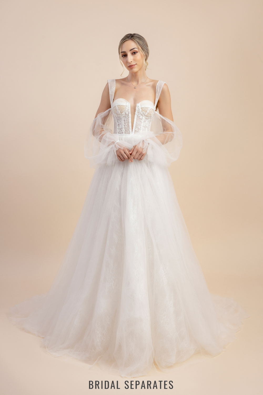 Off The Shoulder A-Line Wedding Dress / "Lana"