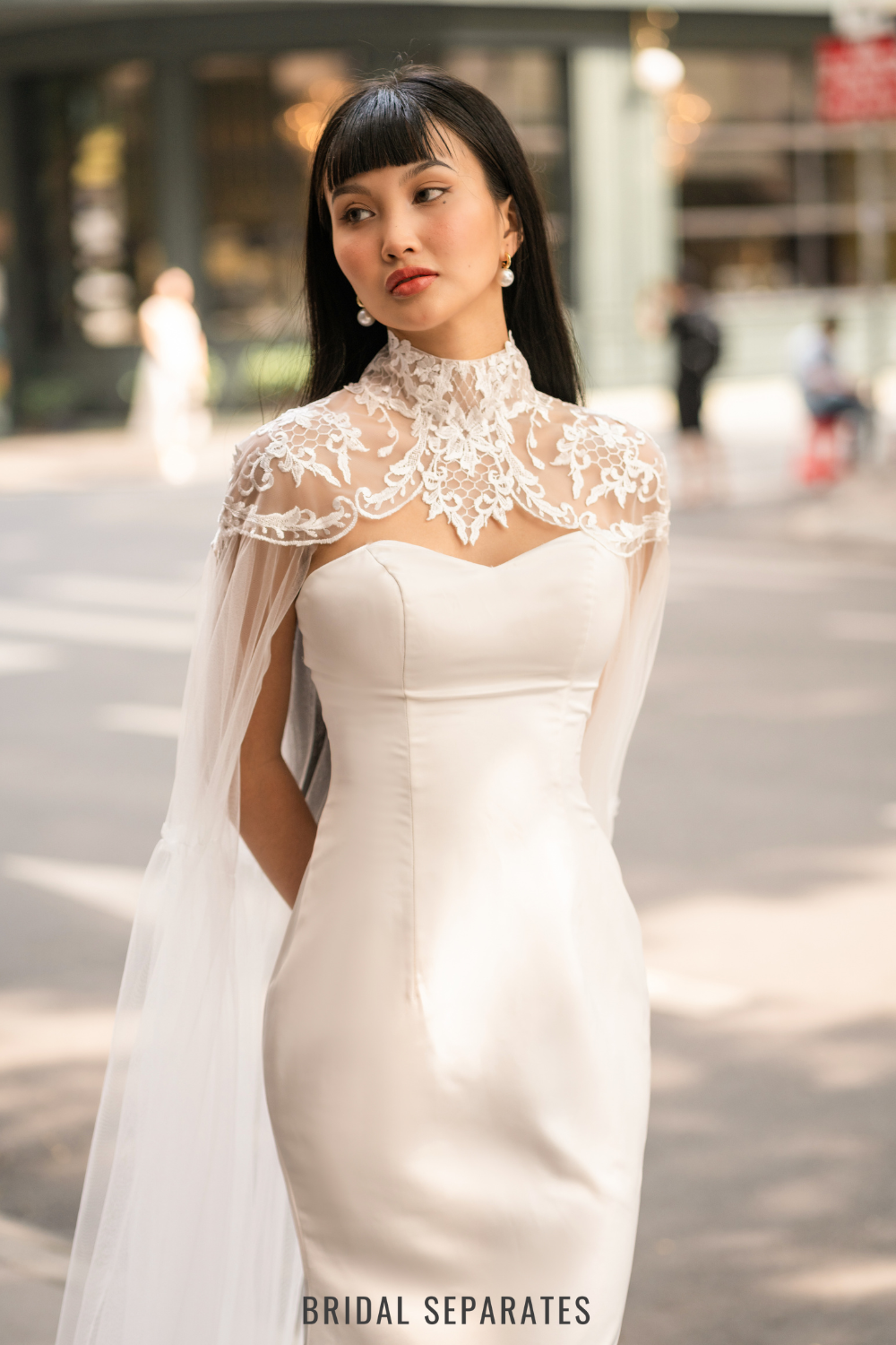 Lace Bridal Cape Veil / "Marena"