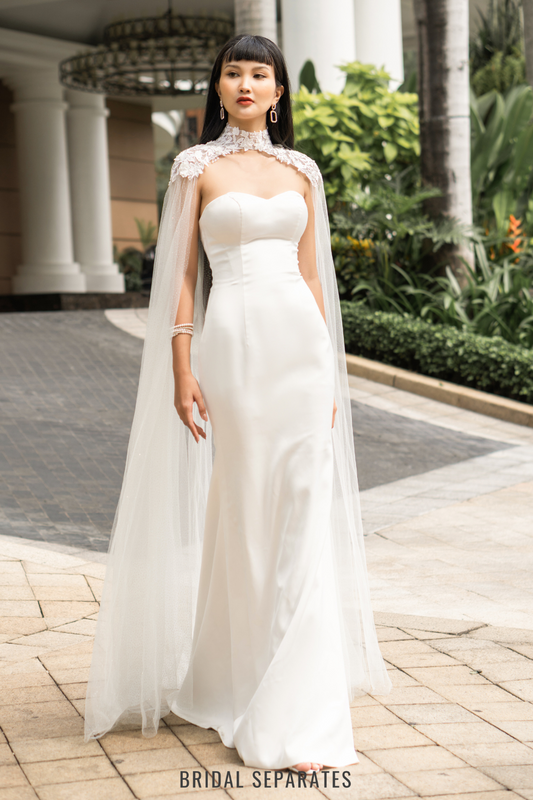 Long Bridal Cape Veil / "Isabella"