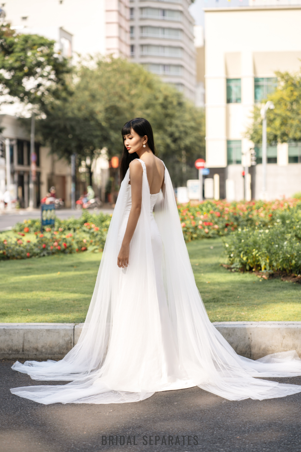 Long Bridal Cape Veil - Cape 228 / "Francesca"