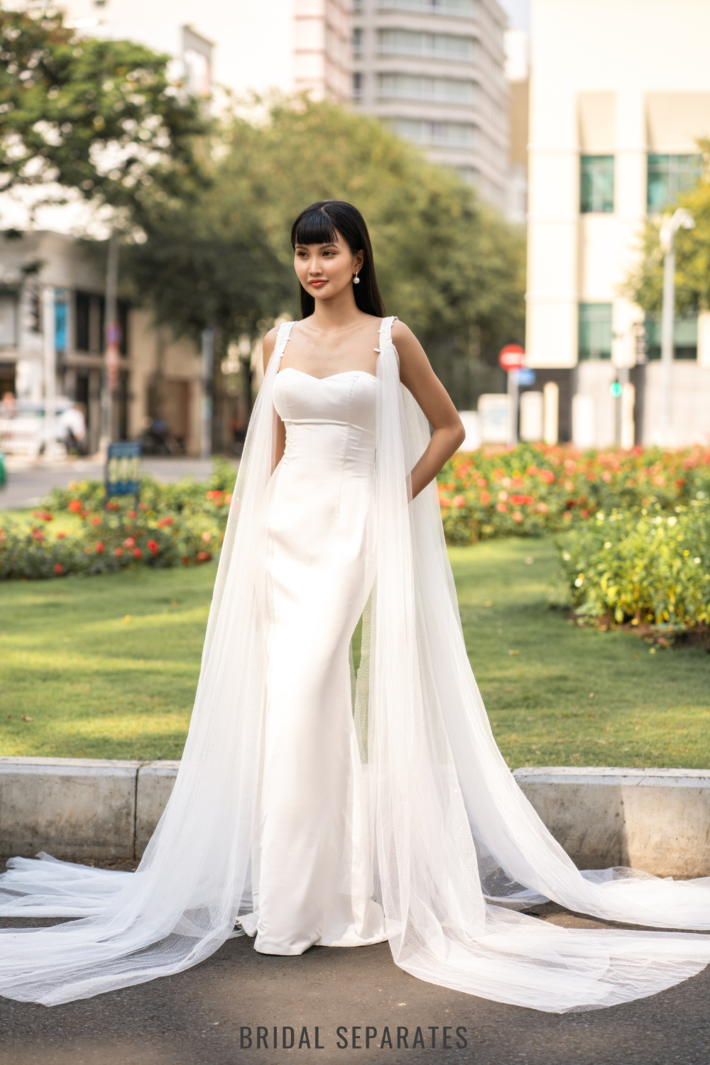 Long Bridal Cape Veil - Cape 228 / "Francesca"