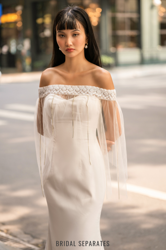 Embellished Bridal Dress Cape / "Mila"