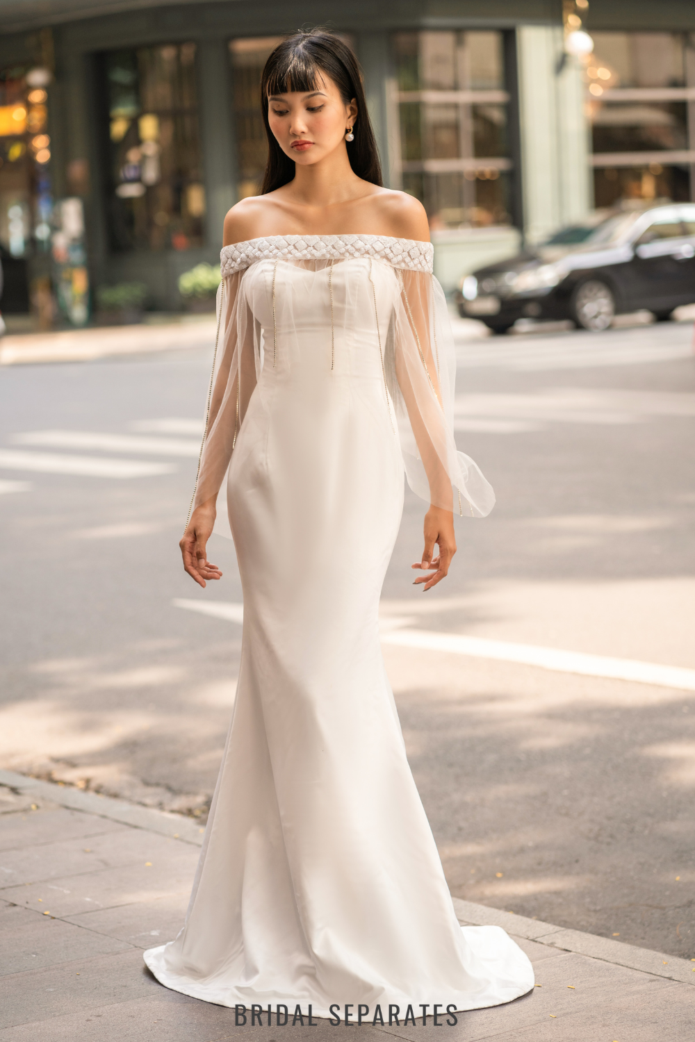 Embellished Bridal Dress Cape / "Mila"