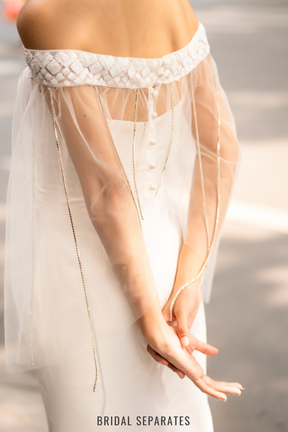 Embellished Bridal Dress Cape / "Mila"