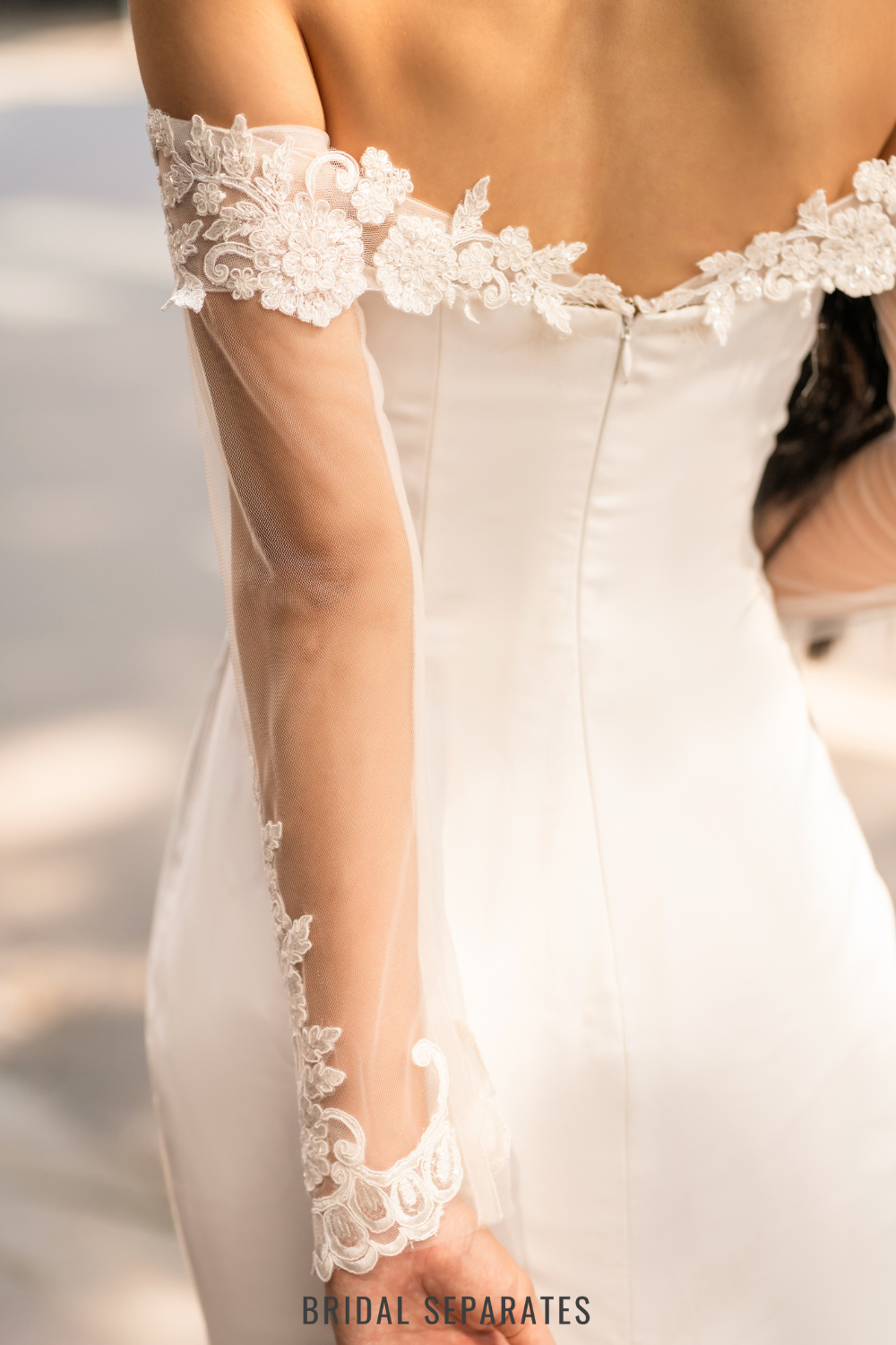 Detachable Off Shoulder Bridal Sleeves / "Rose"