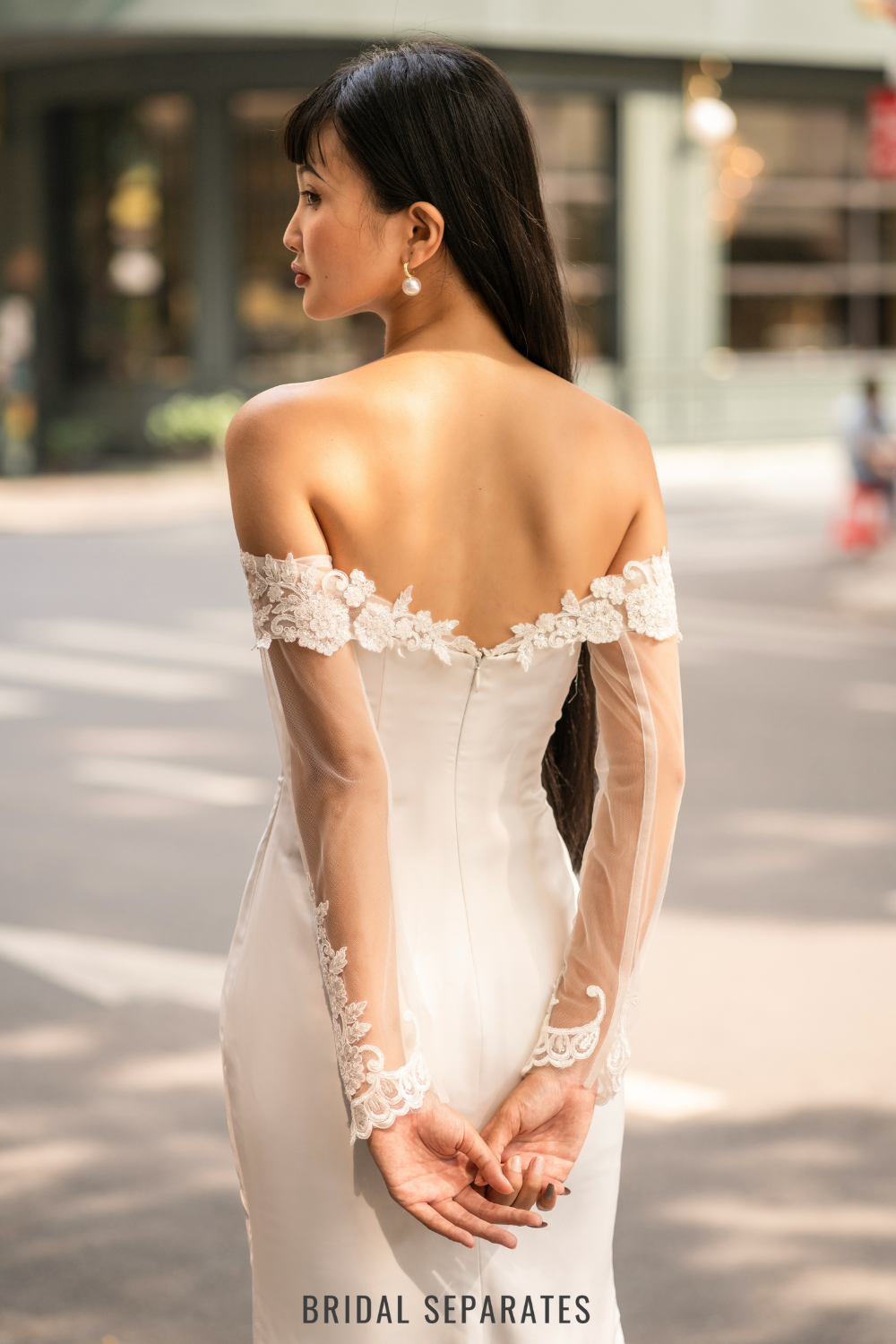 Detachable Off Shoulder Bridal Sleeves / "Rose"