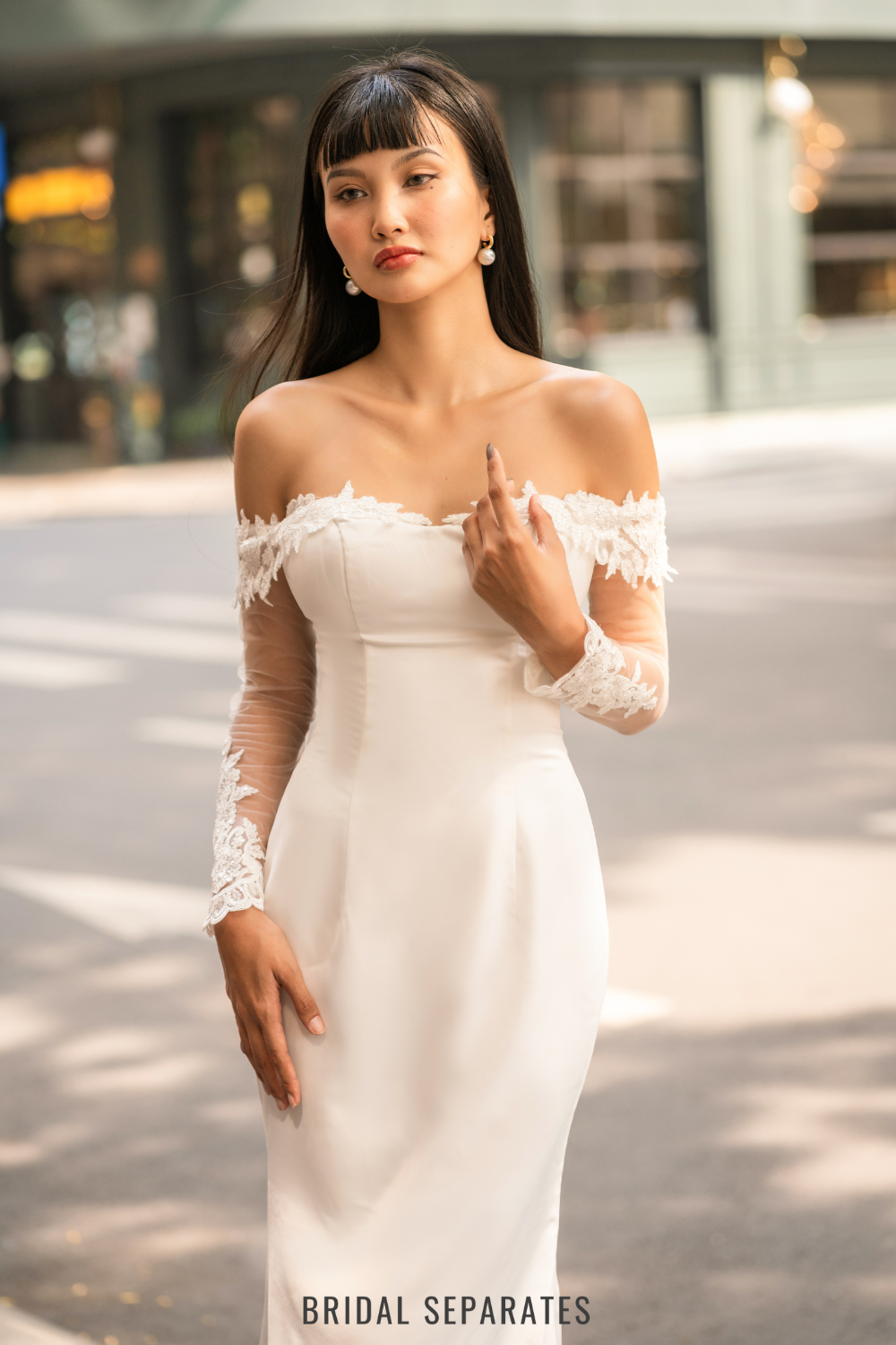 Detachable Off Shoulder Bridal Sleeves / "Rose"