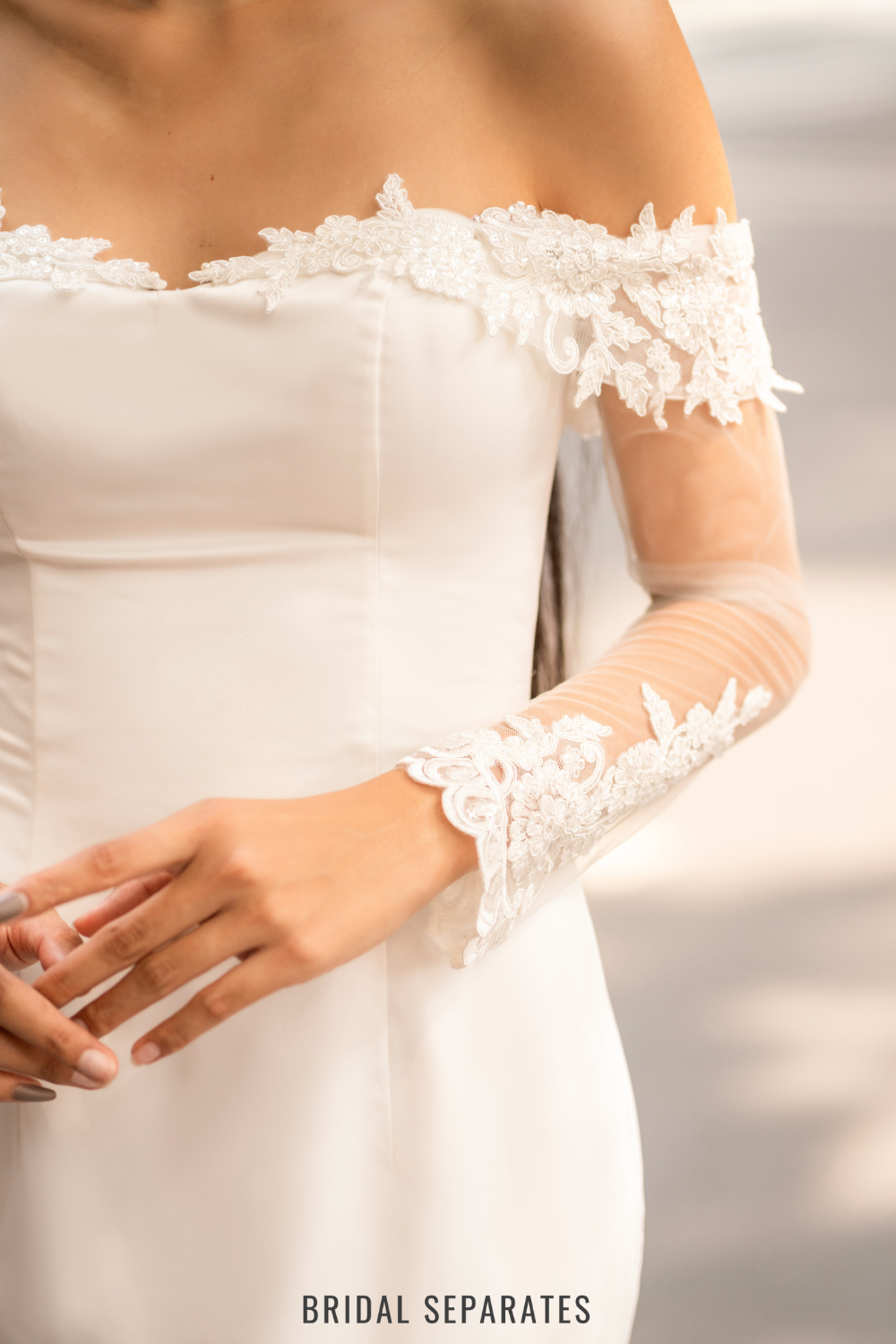 Detachable Off Shoulder Bridal Sleeves / "Rose"