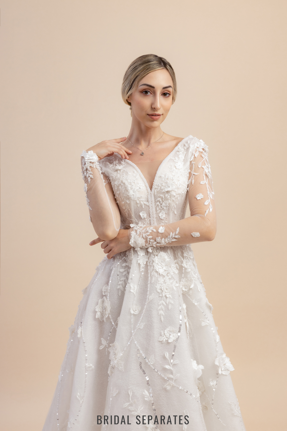 Long Sleeves Bridal Ball Gown / "Bella"