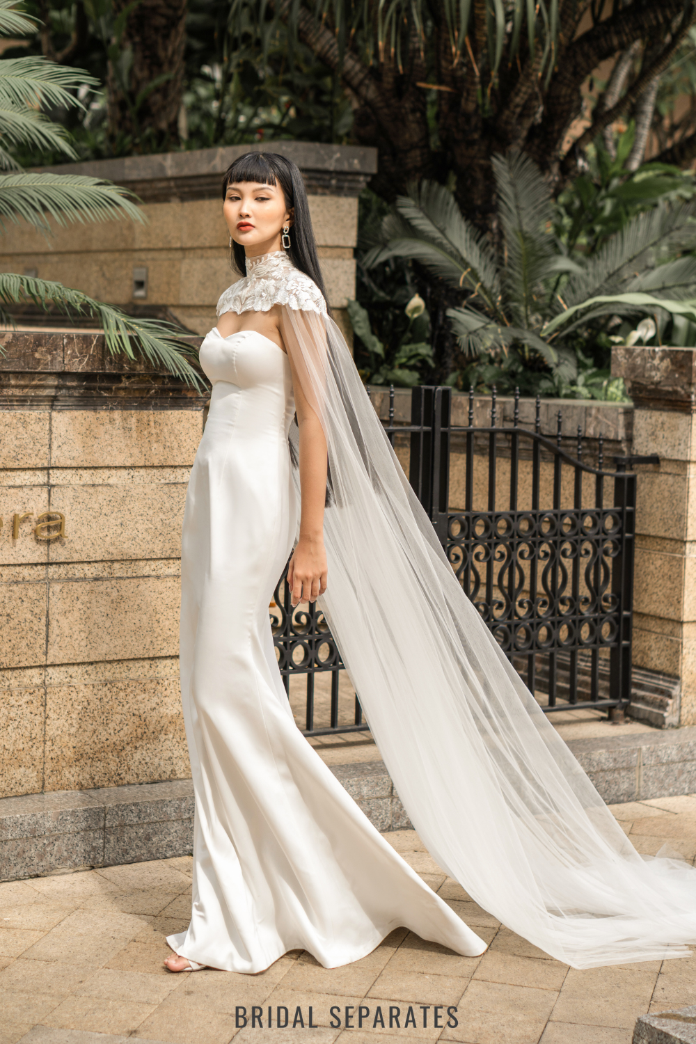 High Neck Lace Bridal Cape / "Eirian"