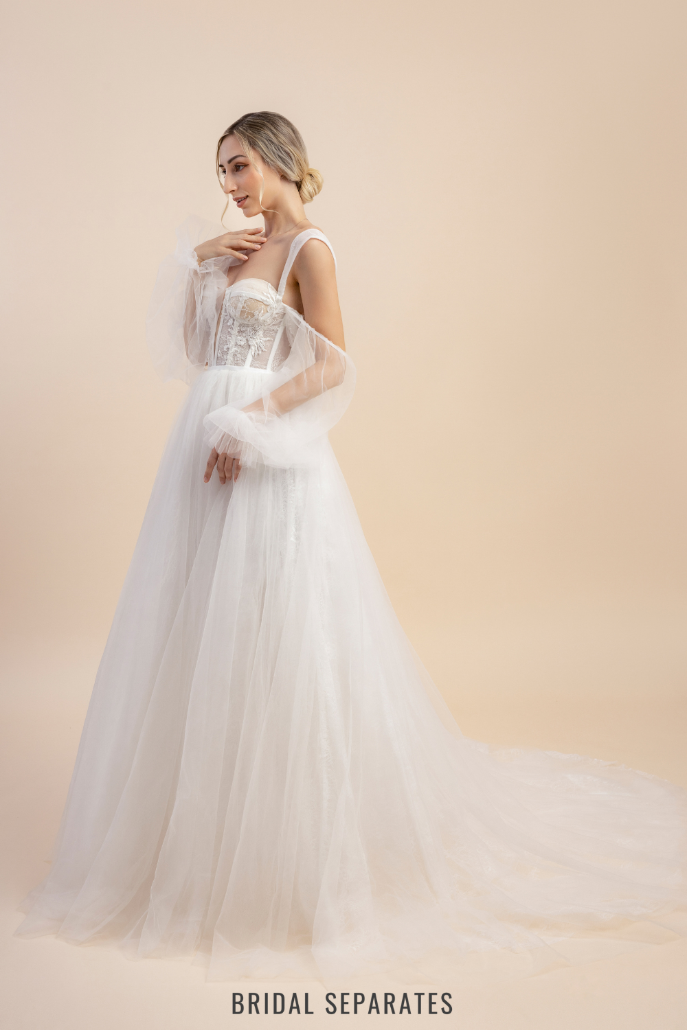 Off The Shoulder A-Line Wedding Dress / "Lana"