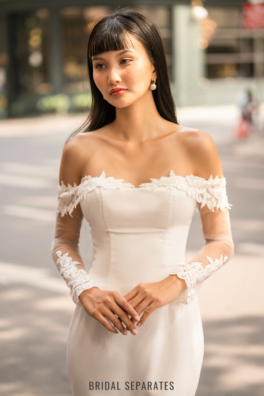 Detachable Off Shoulder Bridal Sleeves / "Rose"