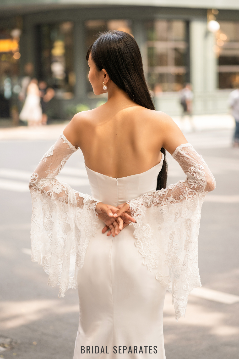 Attachable Bicep Wedding Dress Long Sleeves / "Amity"