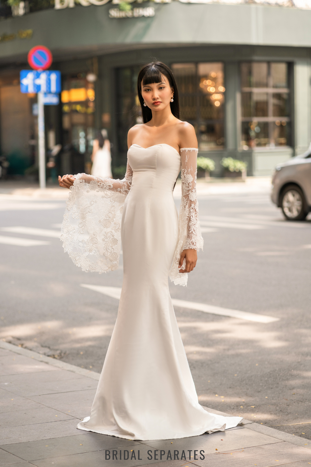 Attachable Bicep Wedding Dress Long Sleeves / "Amity"