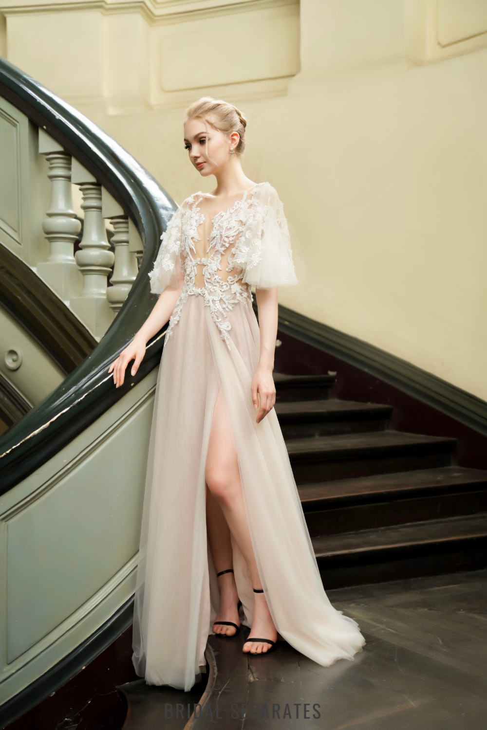 Luxury Wedding Gown with Slit - Dress 43 / "Eloisa"