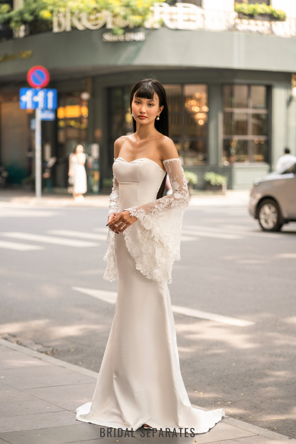 Attachable Bicep Wedding Dress Long Sleeves / "Amity"