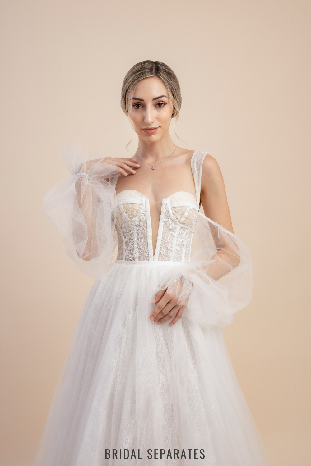 Off The Shoulder A-Line Wedding Dress / "Lana"