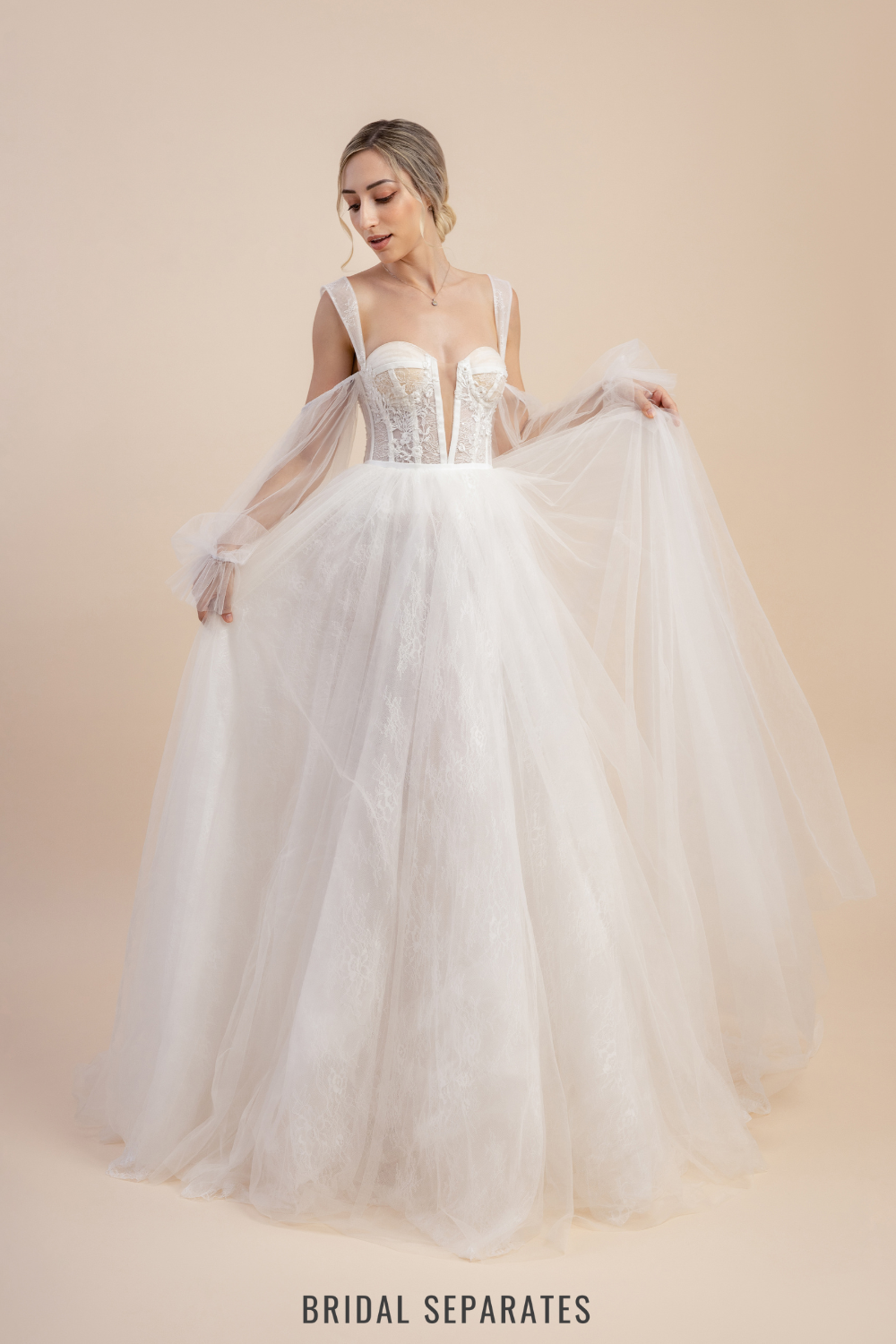 Off The Shoulder A-Line Wedding Dress / "Lana"